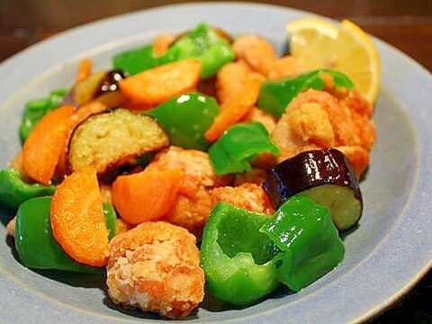 鶏のカレー揚げと揚げ野菜